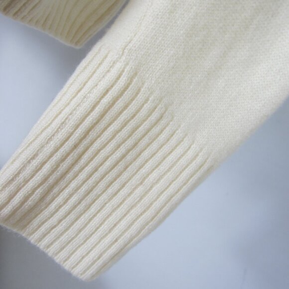 J Crew Womens Small Cream Ivory LS 100% Italian Cashmere Button Pullover Sweate - Picture 10 of 11